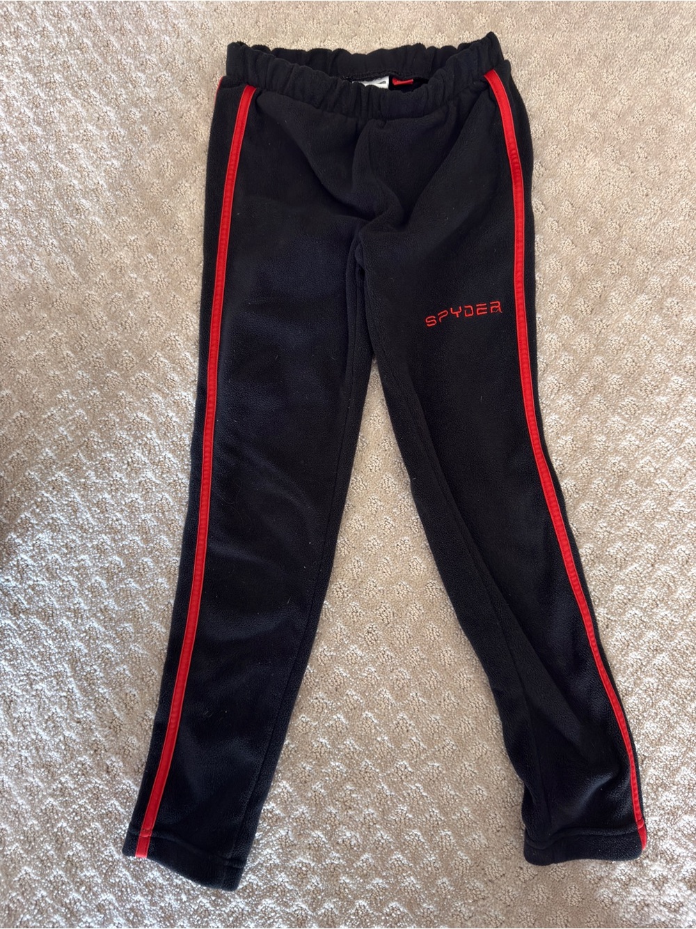 Spyder Kids Black Joggers with Red Side Stripes